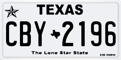 TX license plate CBY2196