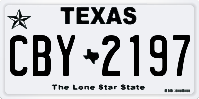 TX license plate CBY2197