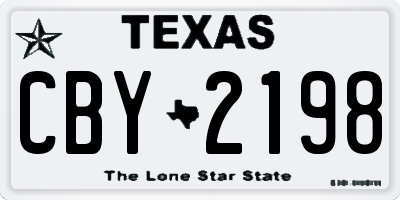 TX license plate CBY2198