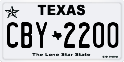 TX license plate CBY2200