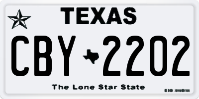 TX license plate CBY2202