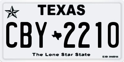 TX license plate CBY2210