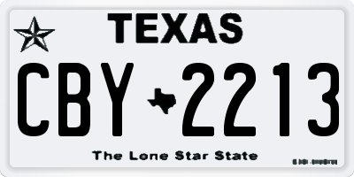 TX license plate CBY2213