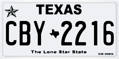 TX license plate CBY2216