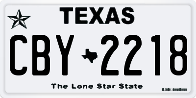 TX license plate CBY2218