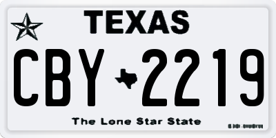 TX license plate CBY2219