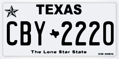 TX license plate CBY2220