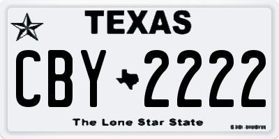 TX license plate CBY2222