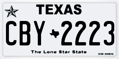 TX license plate CBY2223