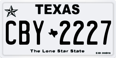 TX license plate CBY2227