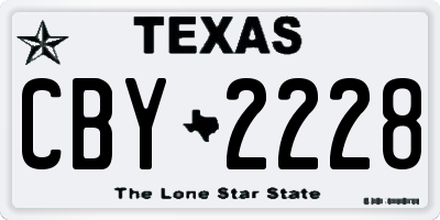 TX license plate CBY2228