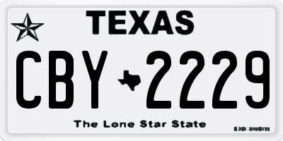 TX license plate CBY2229
