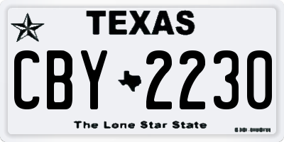 TX license plate CBY2230