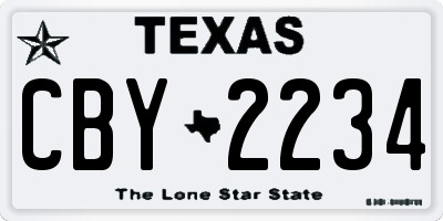 TX license plate CBY2234