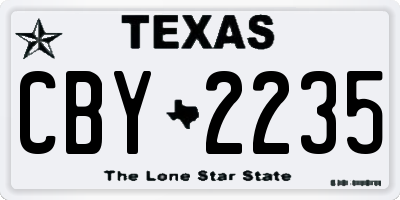 TX license plate CBY2235
