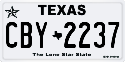 TX license plate CBY2237