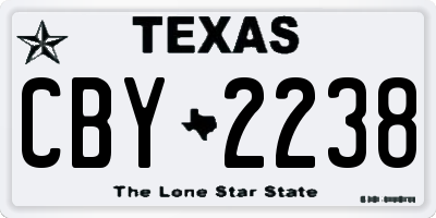 TX license plate CBY2238