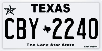 TX license plate CBY2240