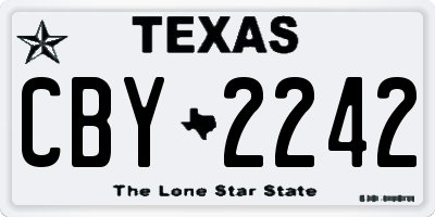 TX license plate CBY2242