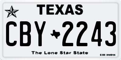 TX license plate CBY2243
