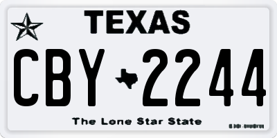 TX license plate CBY2244