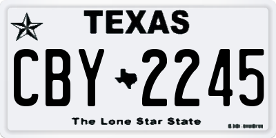 TX license plate CBY2245