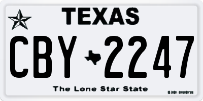 TX license plate CBY2247
