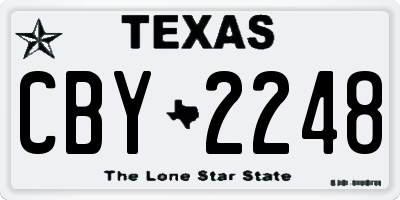 TX license plate CBY2248
