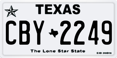 TX license plate CBY2249