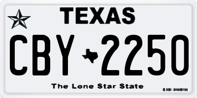 TX license plate CBY2250