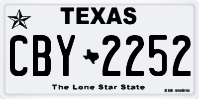 TX license plate CBY2252