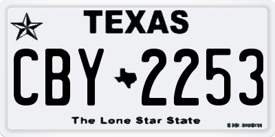 TX license plate CBY2253