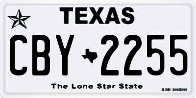 TX license plate CBY2255