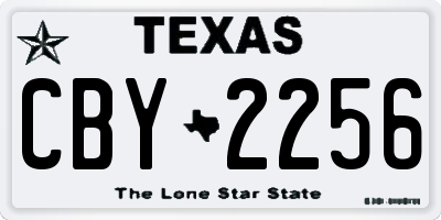 TX license plate CBY2256