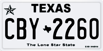 TX license plate CBY2260
