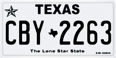 TX license plate CBY2263