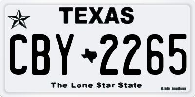 TX license plate CBY2265