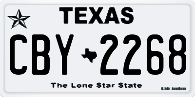 TX license plate CBY2268