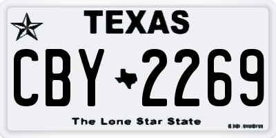 TX license plate CBY2269