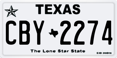 TX license plate CBY2274