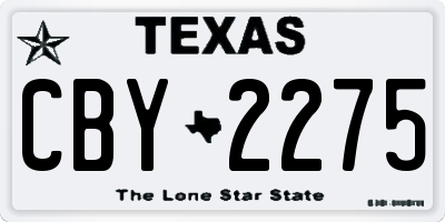 TX license plate CBY2275