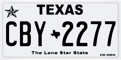 TX license plate CBY2277