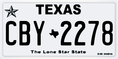 TX license plate CBY2278