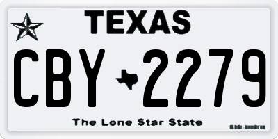 TX license plate CBY2279