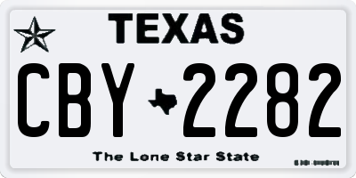 TX license plate CBY2282