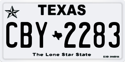 TX license plate CBY2283