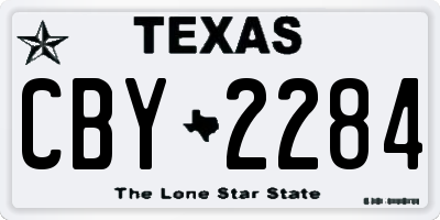 TX license plate CBY2284