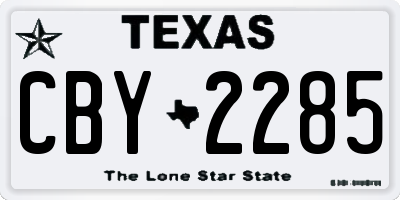 TX license plate CBY2285