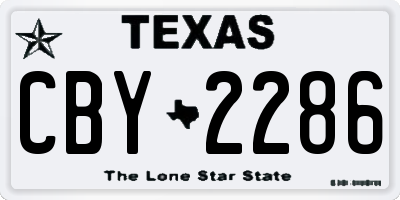 TX license plate CBY2286