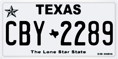 TX license plate CBY2289